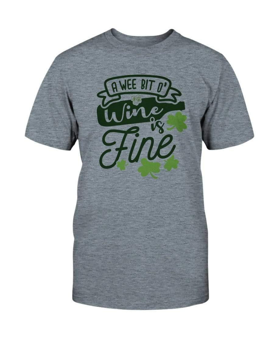 Shirts Heather Indigo / S Winey Bitches Co "A Wee Bit O' Wine Is Fine" Ultra Cotton T-Shirt WineyBitchesCo