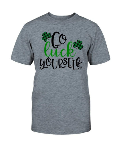 Shirts Heather Indigo / S Winey Bitches Co "Go Luck Yourself" Ultra Cotton T-Shirt WineyBitchesCo