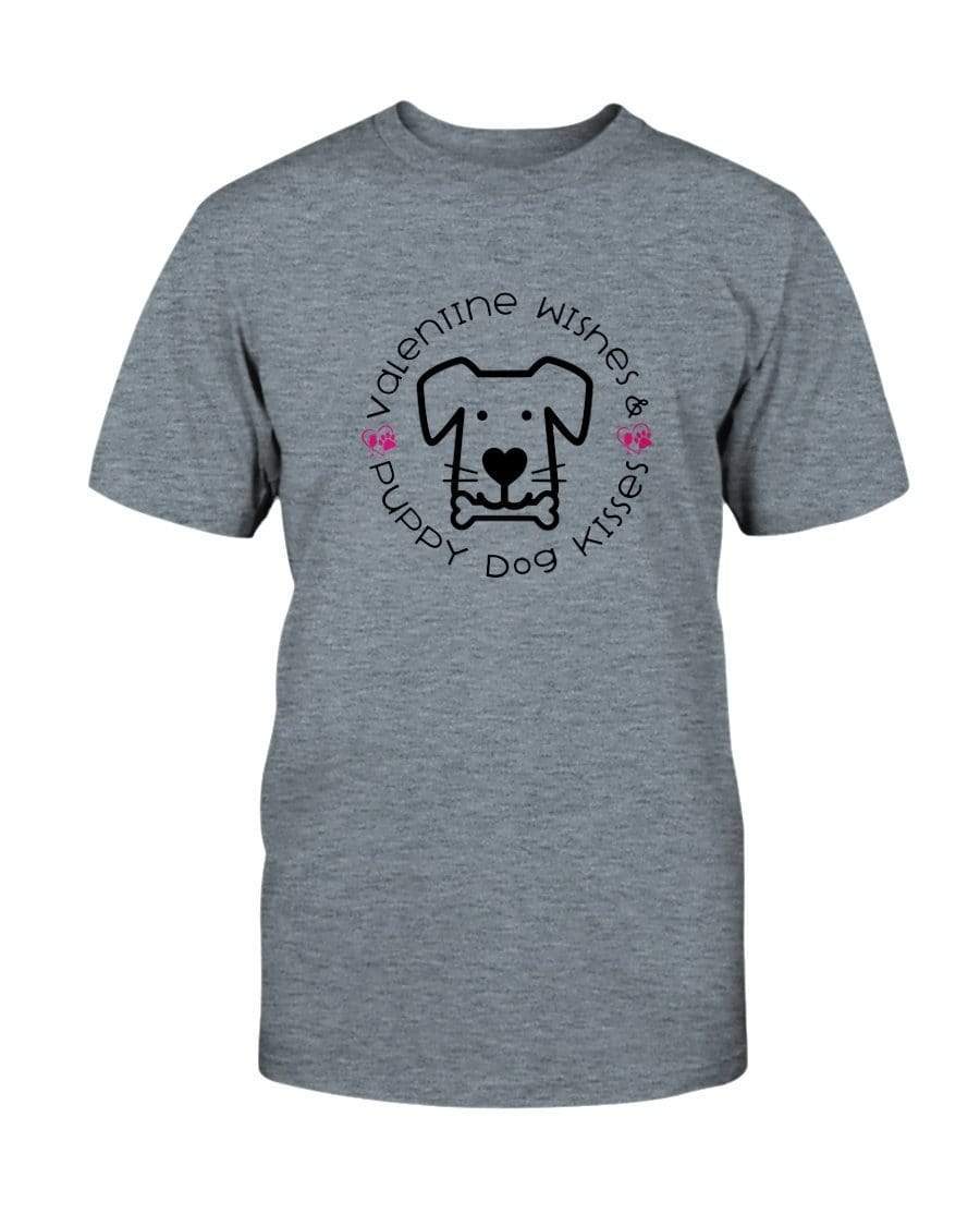Shirts Heather Indigo / S Winey Bitches Co "Valentine Wishes And Puppy Dog Kisses" (Dog) Ultra Cotton T-Shirt WineyBitchesCo