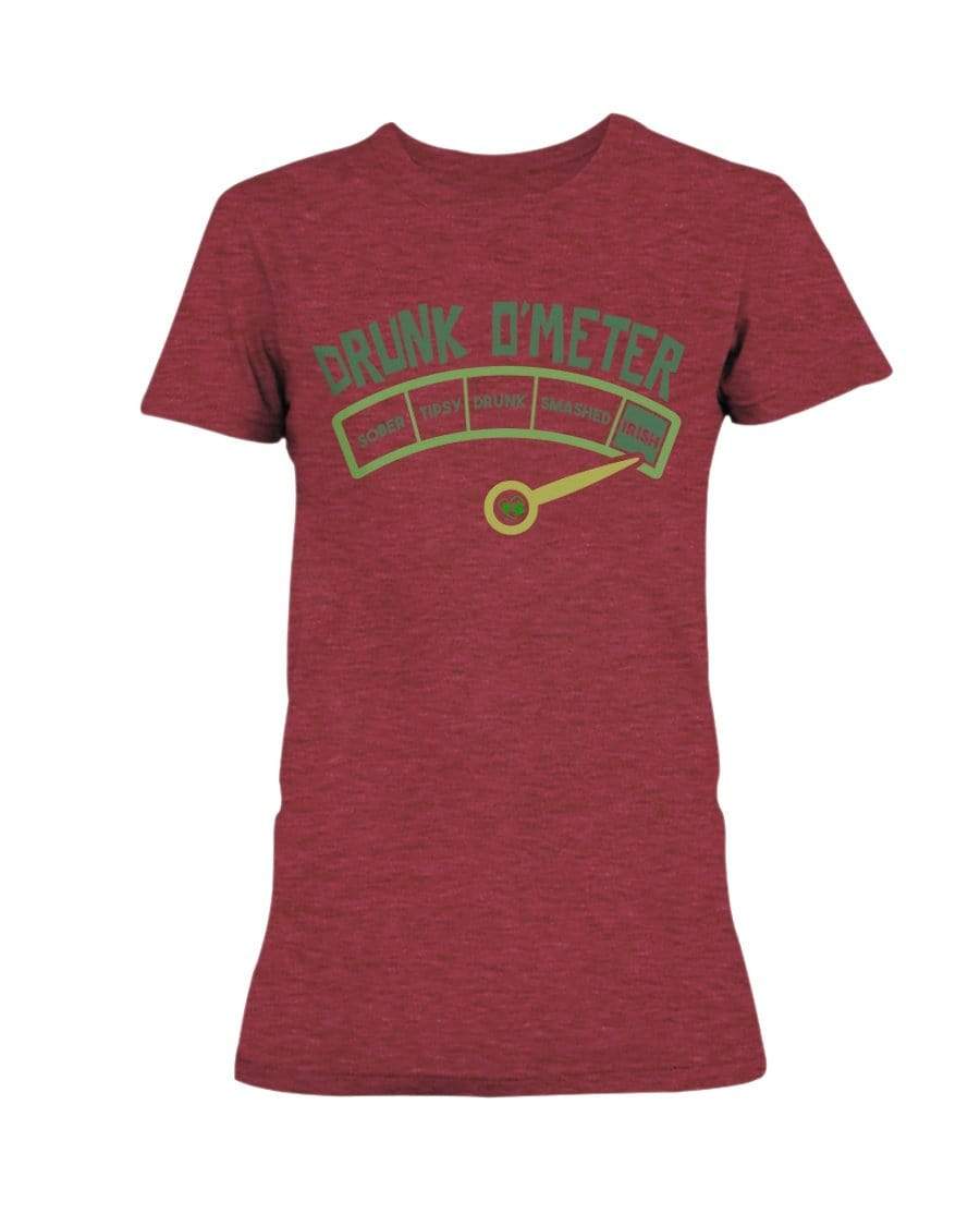 Shirts Heather Red / S Winey Bitches Co "Drunk O'Meter" Ladies Missy T-Shirt WineyBitchesCo