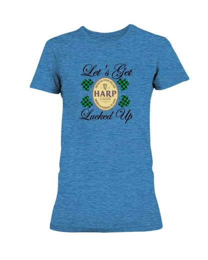 Shirts Heather Sapphire / S Winey Bitches Co "Let's Get Lucked Up" Harp Ladies Missy T-Shirt WineyBitchesCo