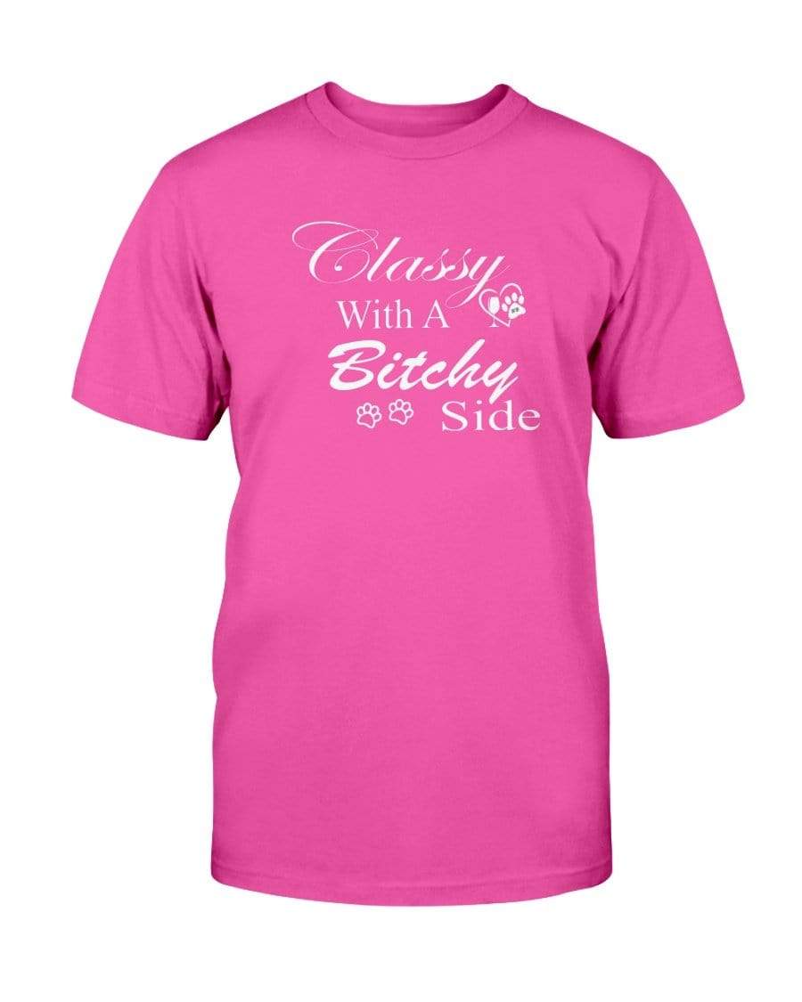 Shirts Heliconia / S Winey Bitches Co "Classy with a Bitchy Side" White Letters -Ultra Cotton T-Shirt WineyBitchesCo