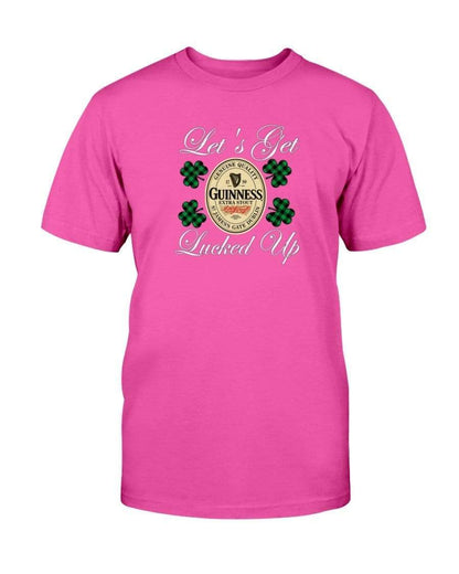 Shirts Heliconia / S Winey Bitches Co "Let's Get Lucked Up" Guinness Wht Lettering Ultra Cotton T-Shirt WineyBitchesCo