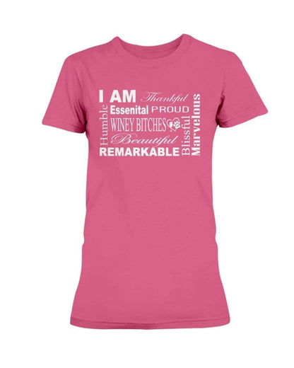 Shirts Heliconia / XS Winey Bitches Co "I Am Essential" White Letters-Ultra Ladies T-Shirt WineyBitchesCo