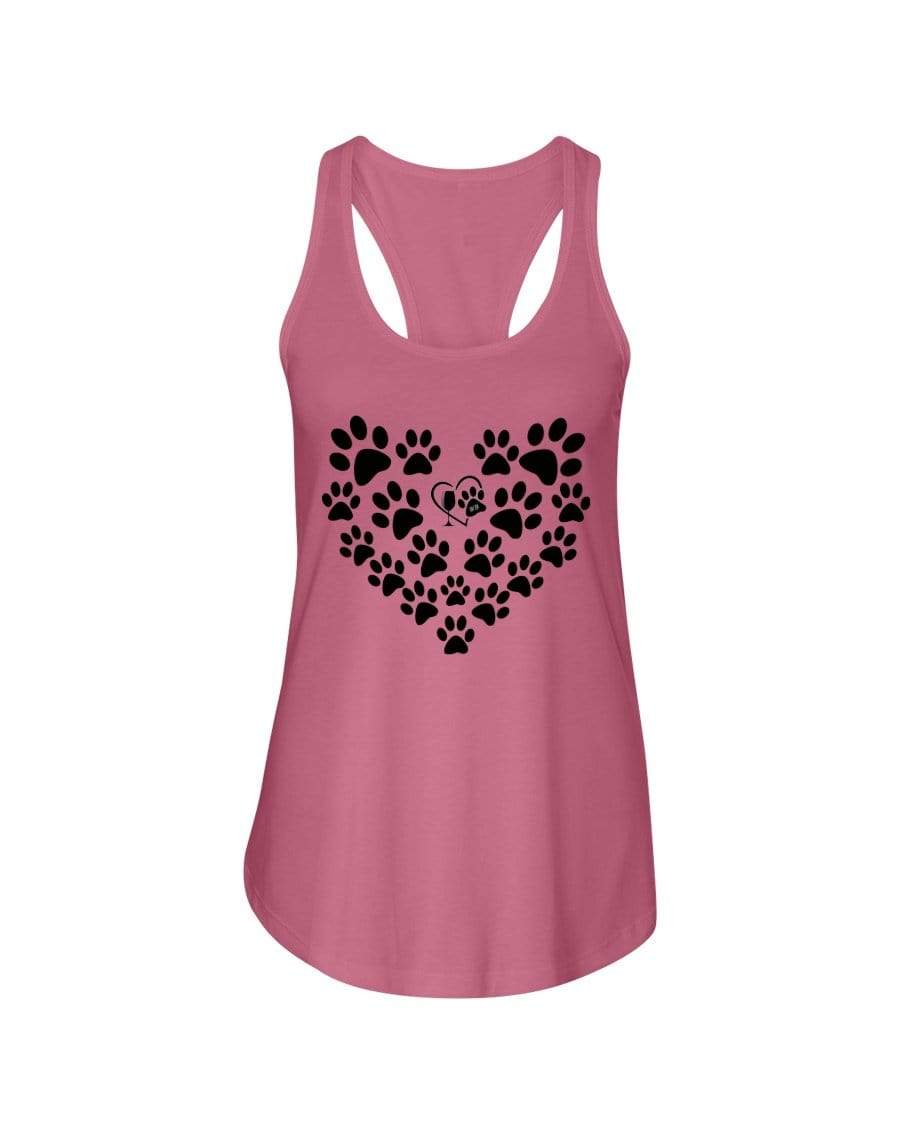 Shirts Hot Pink / XS Winey Bitches Co Heart Paws (Black) Ladies Racerback Tank WineyBitchesCo