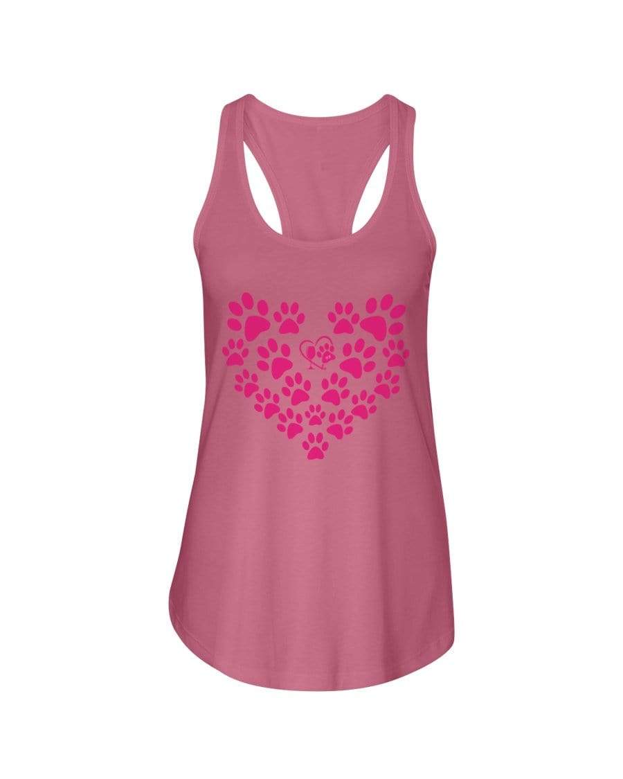 Shirts Hot Pink / XS Winey Bitches Co Heart Paws (Pink) Ladies Racerback Tank WineyBitchesCo