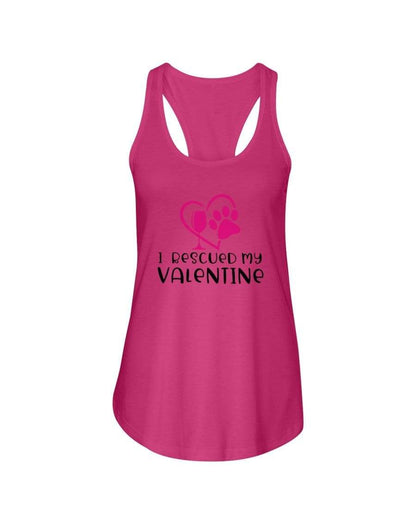 Shirts Hot Pink / XS Winey Bitches Co "I Rescued My Valentine" Ladies Racerback Tank Top* WineyBitchesCo