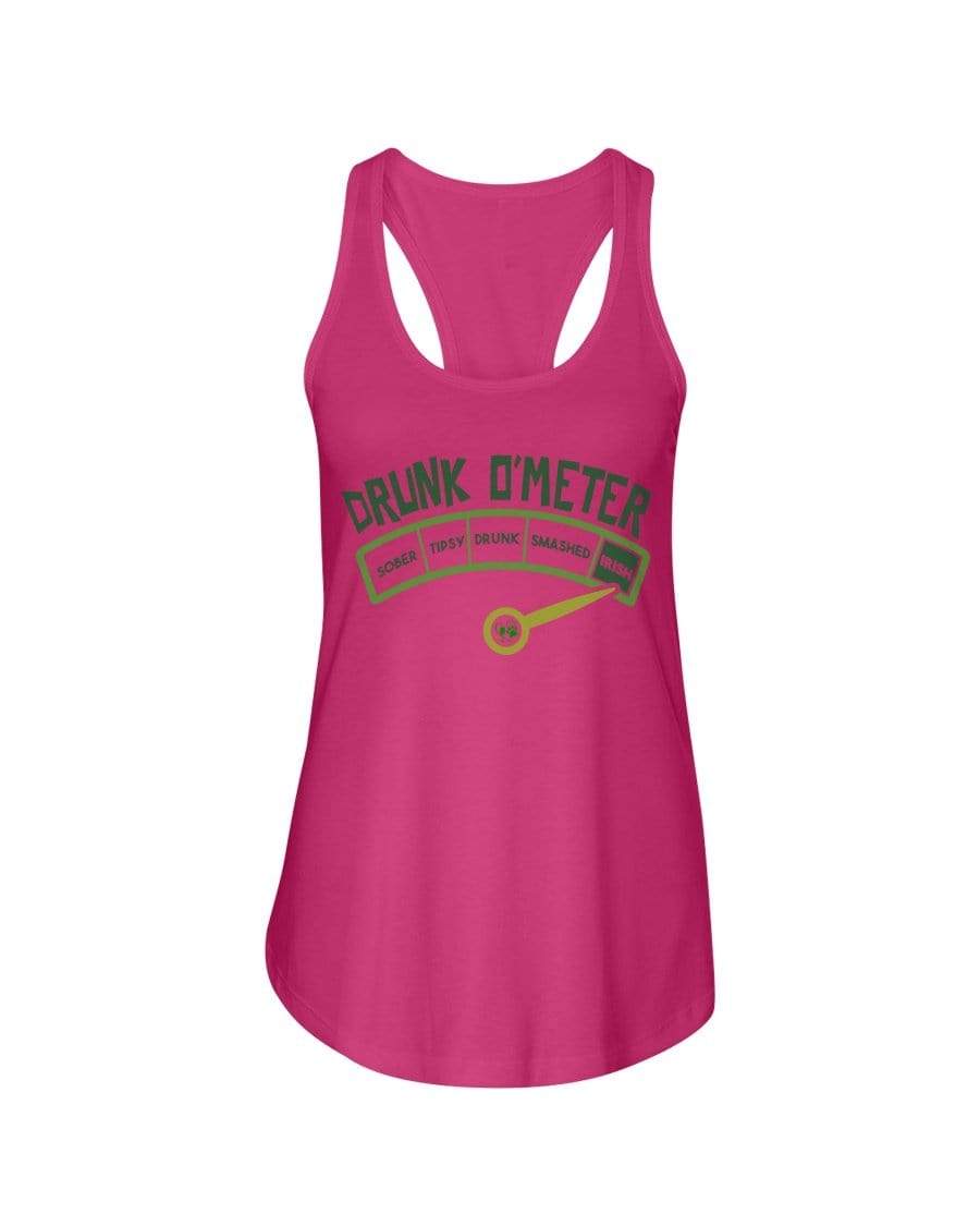 Shirts Hot Pink / XS Winey Bitches Co "Irish Drunk O'Meter" Ladies Racerback Tank WineyBitchesCo