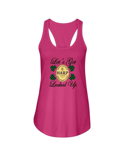 Shirts Hot Pink / XS Winey Bitches Co "Let's Get Lucked Up" Harp Ladies Racerback Tank Top* WineyBitchesCo