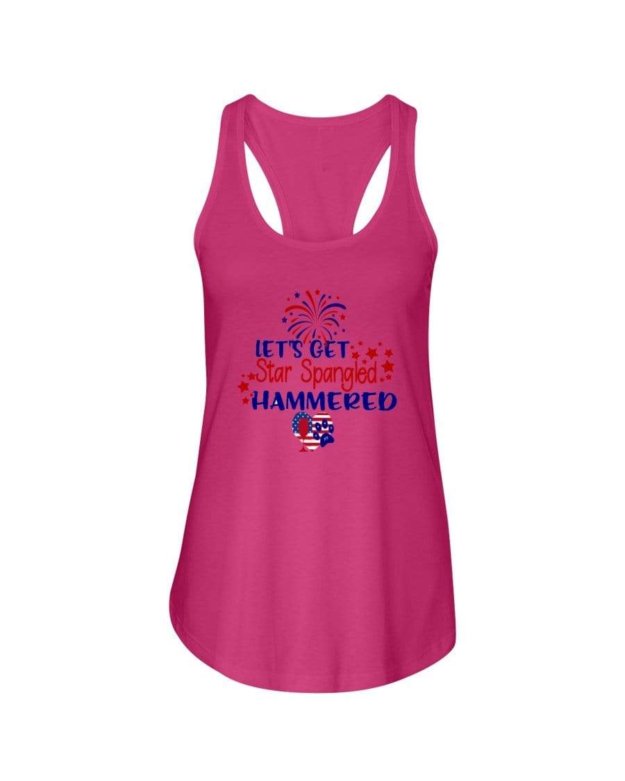 Shirts Hot Pink / XS Winey Bitches Co "Let's Get Star Spangled Hammered" Ladies Racerback Tank WineyBitchesCo