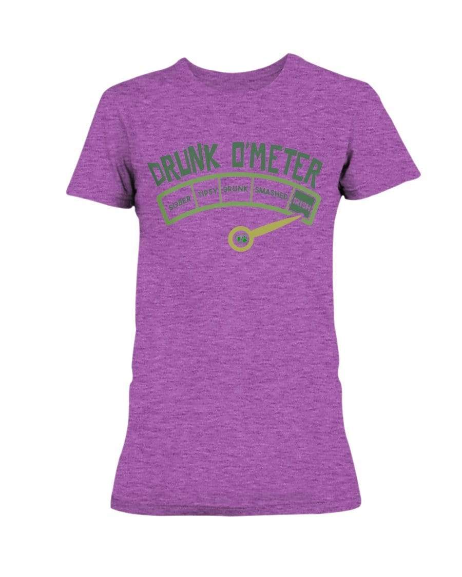 Shirts Hthr Rdnt Orchid / S Winey Bitches Co "Drunk O'Meter" Ladies Missy T-Shirt WineyBitchesCo
