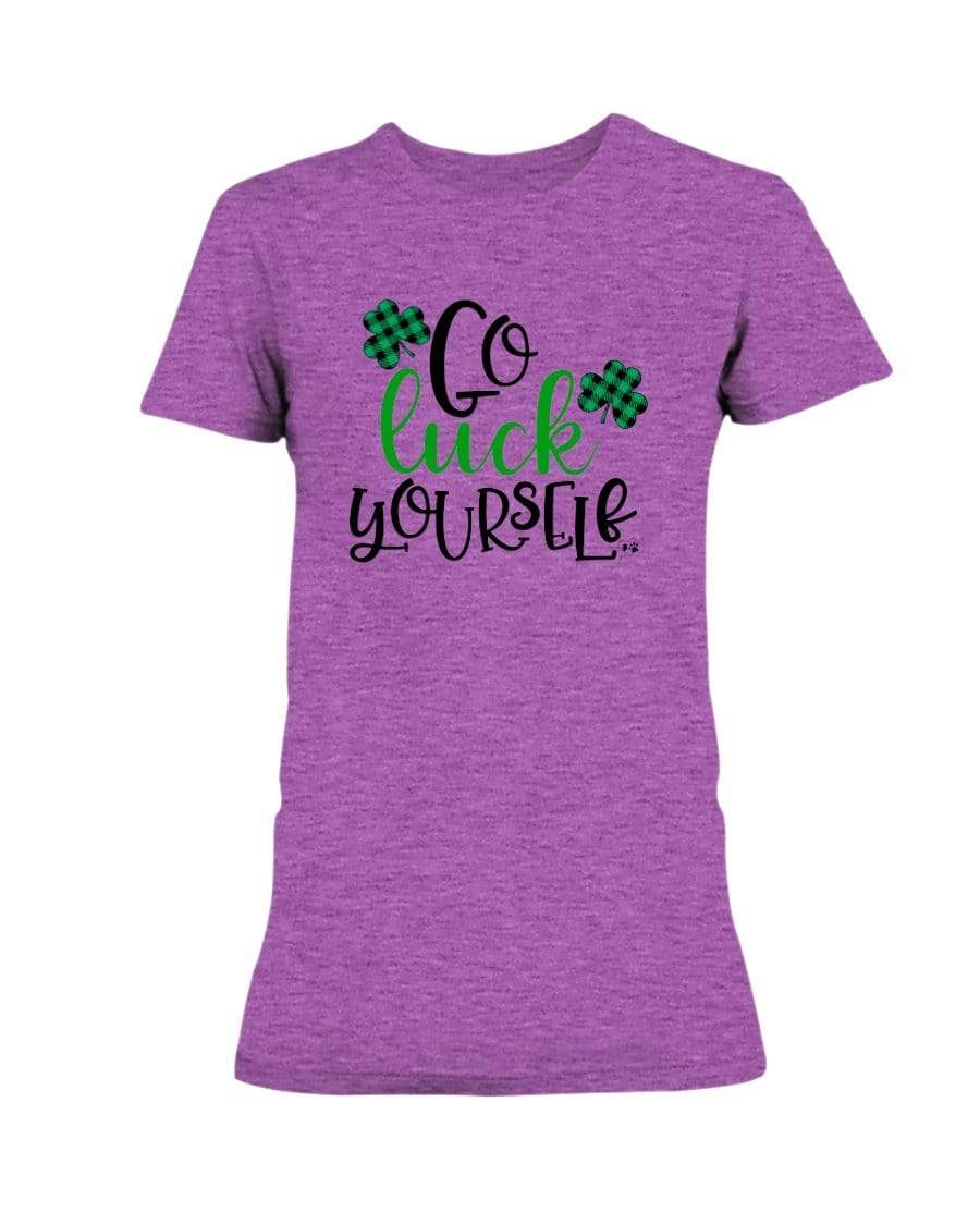 Shirts Hthr Rdnt Orchid / S Winey Bitches Co "Go Luck Yourself" Ladies Missy T-Shirt WineyBitchesCo