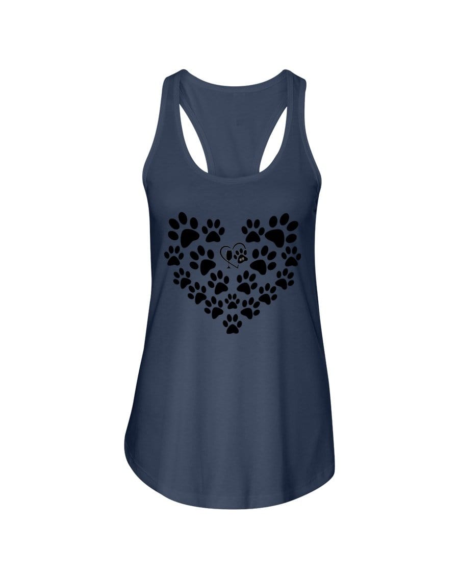Shirts Indigo / XS Winey Bitches Co Heart Paws (Black) Ladies Racerback Tank WineyBitchesCo