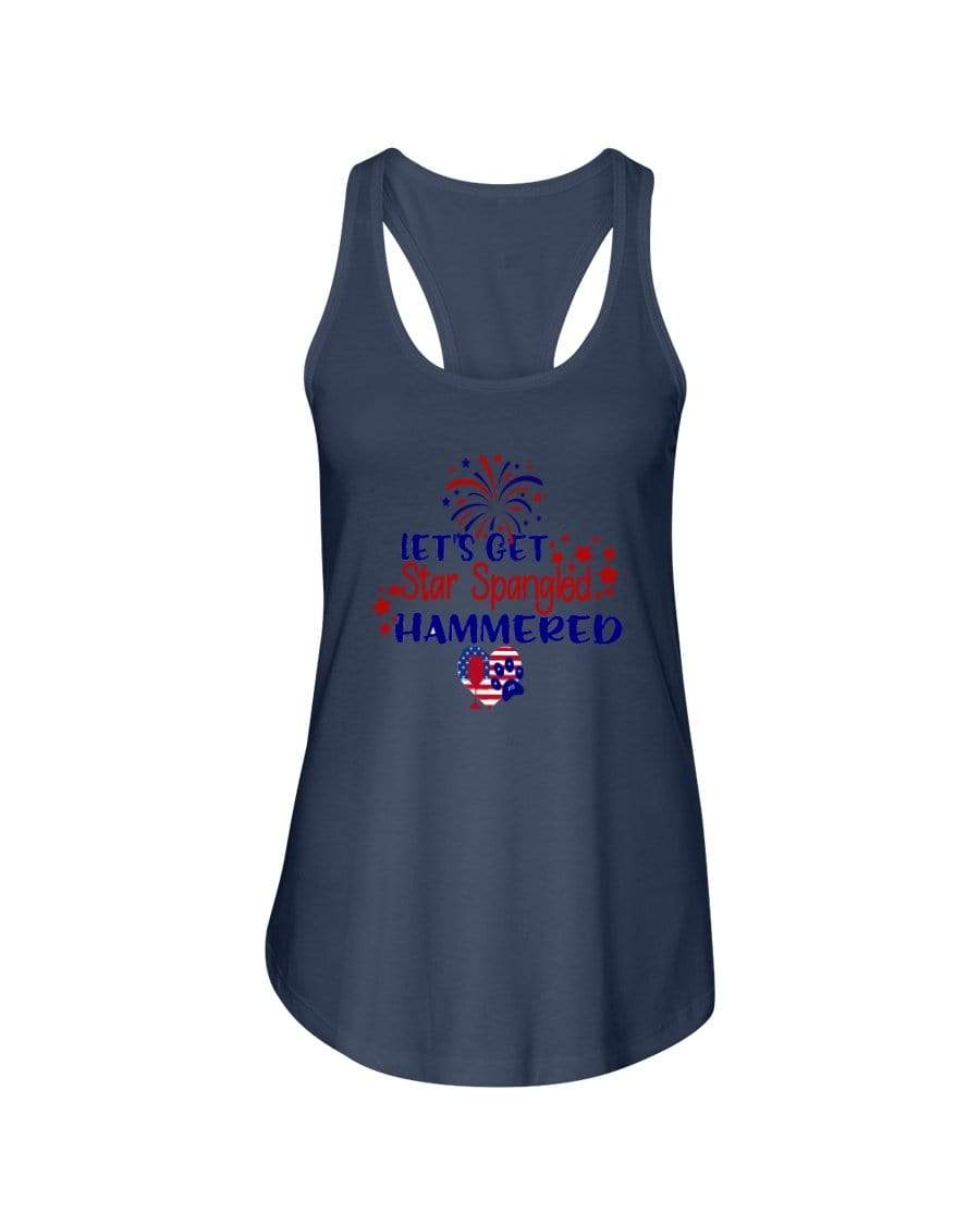 Shirts Indigo / XS Winey Bitches Co "Let's Get Star Spangled Hammered" Ladies Racerback Tank WineyBitchesCo