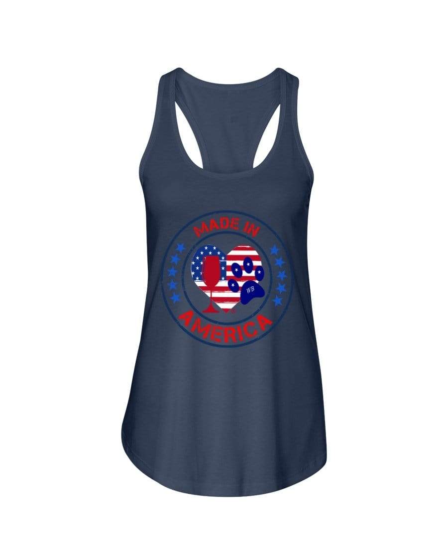 Shirts Indigo / XS Winey Bitches Co "Made In America" Ladies Racerback Tank WineyBitchesCo