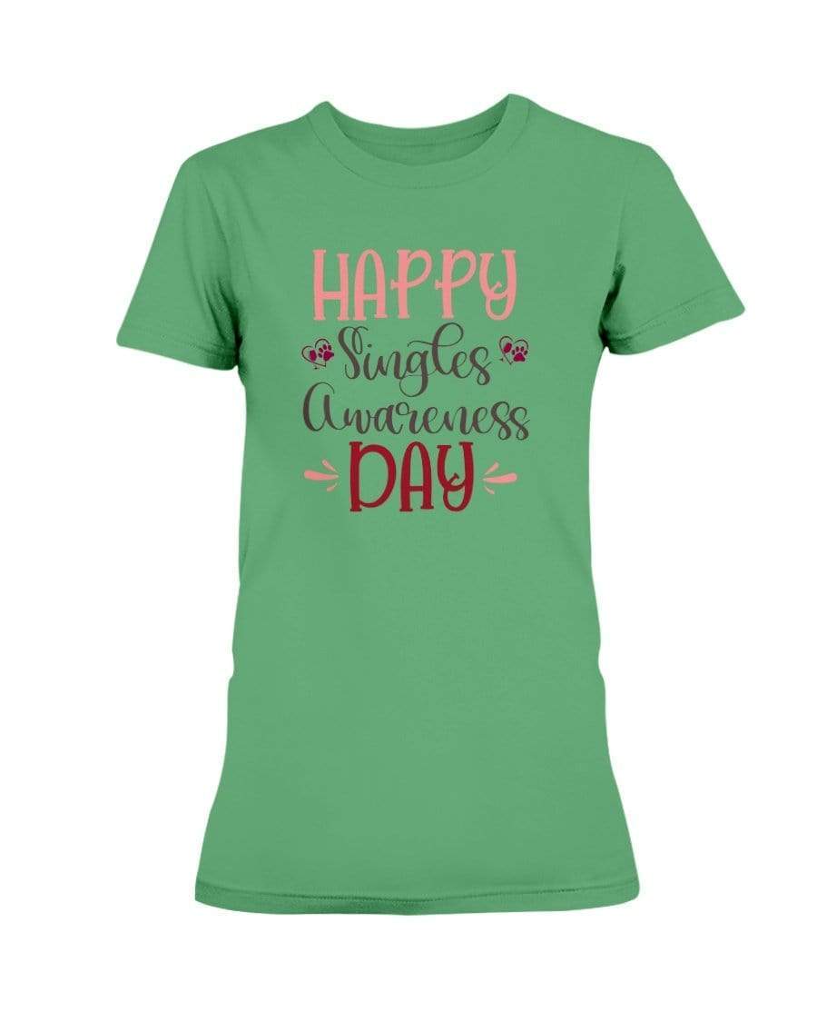 Shirts Irish Green / S Winey Bitches Co "Happy Single Awareness Day" Ladies Missy T-Shirt WineyBitchesCo