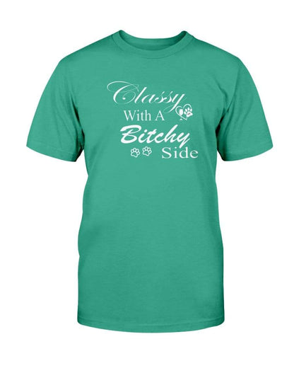 Shirts Kelly Green / S Winey Bitches Co "Classy with a Bitchy Side" White Letters -Ultra Cotton T-Shirt WineyBitchesCo