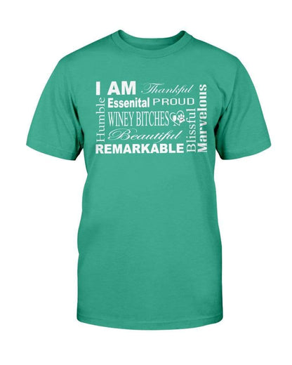 Shirts Kelly Green / S Winey Bitches Co "I Am Proud" White Lettering- Ultra Cotton T-Shirt WineyBitchesCo