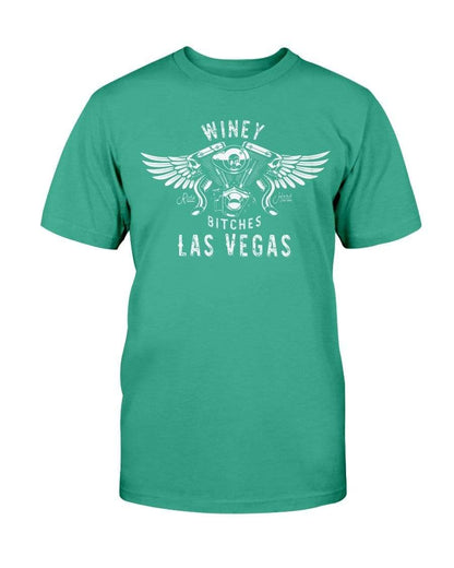 Shirts Kelly Green / S Winey Bitches "Ride Hard Las Vegas" Ultra Cotton T-Shirt-Wht Lettering WineyBitchesCo