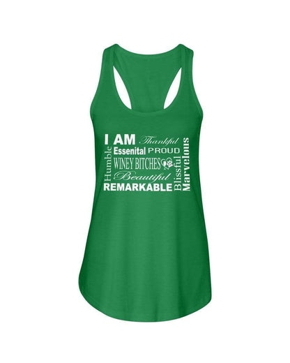 Shirts Kelly Green / XS Winey Bitches Co "I Am Proud" White Lettering- Ladies Racerback Tank WineyBitchesCo