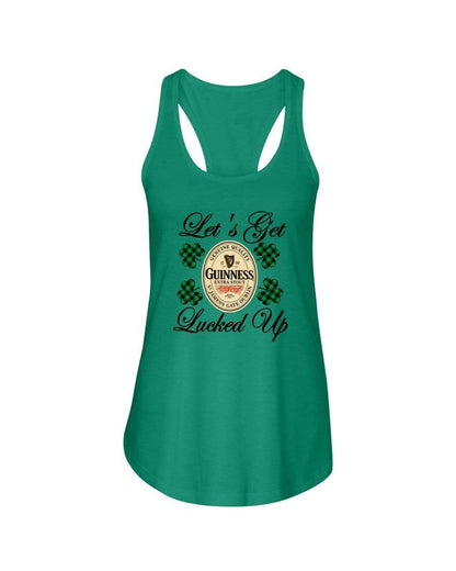 Shirts Kelly Green / XS Winey Bitches Co "Let's Get Lucked Up" Guinness Ladies Racerback Tank Top* WineyBitchesCo