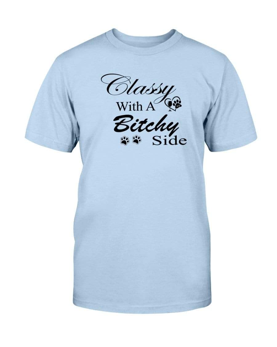 Shirts Light Blue / S Winey Bitches Co "Classy with a Bitchy Side" Black Letters Ultra Cotton T-Shirt WineyBitchesCo