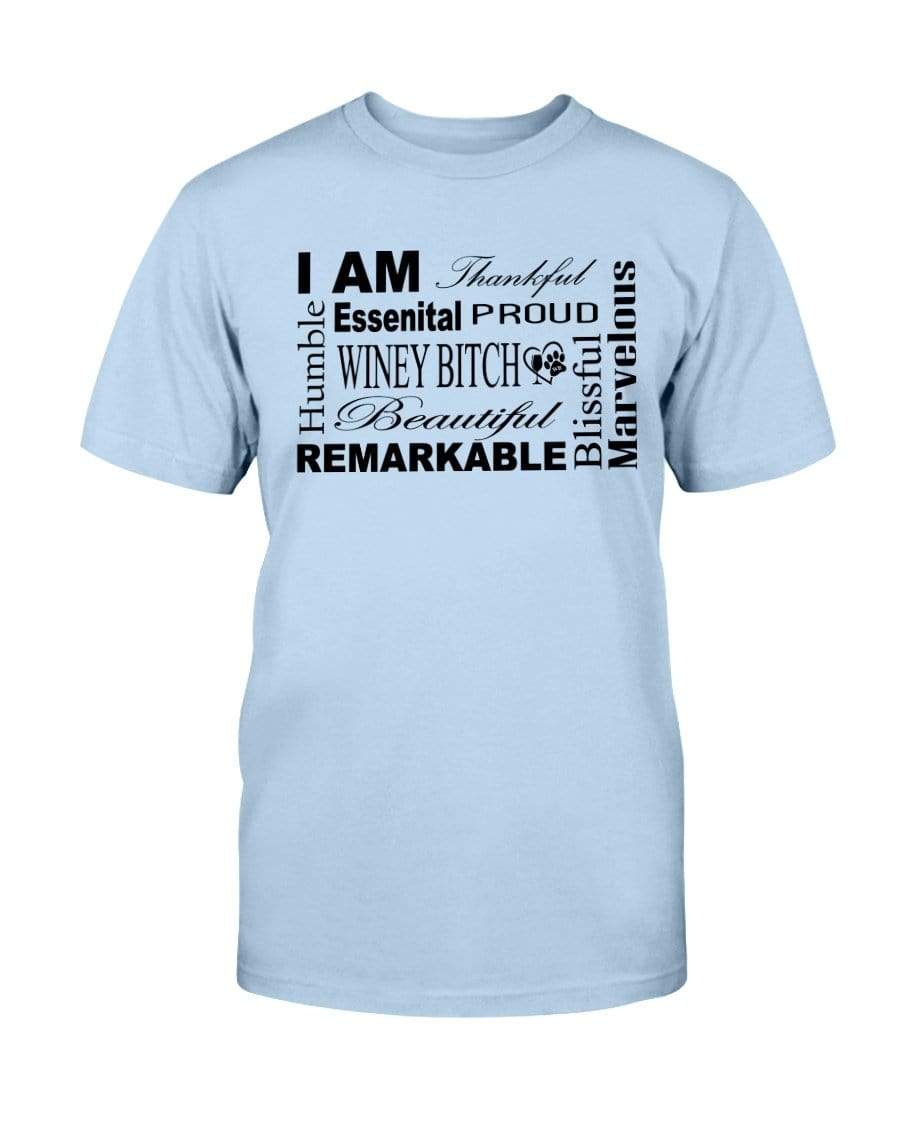 Shirts Light Blue / S Winey Bitches Co "I Am Proud" Black Lettering- Ultra Cotton T-Shirt WineyBitchesCo