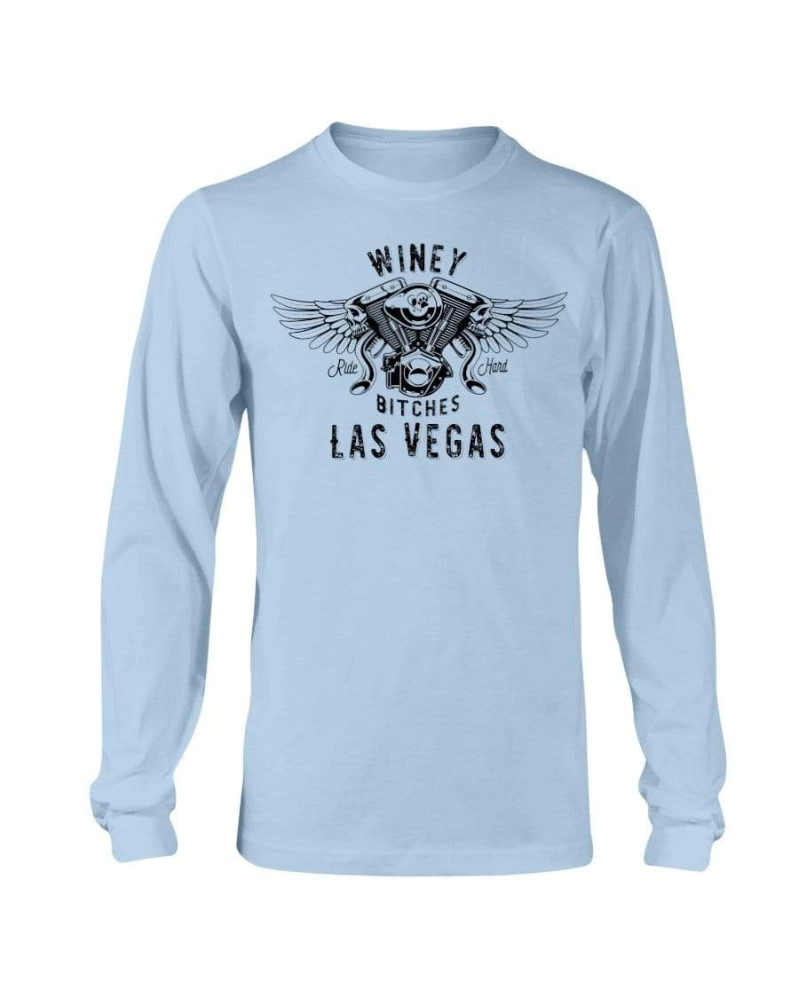 Shirts Light Blue / S Winey Bitches "Ride Hard Las Vegas" Long Sleeve T-Shirt WineyBitchesCo