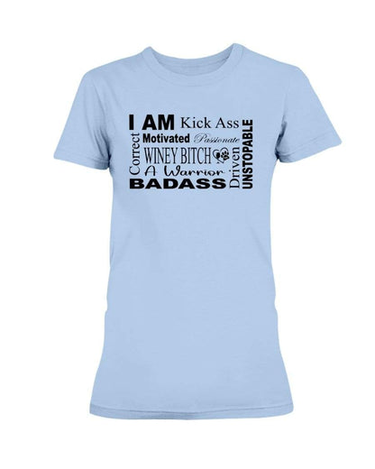 Shirts Light Blue / XS Winey Bitches Co "I Am Motivated" Black Lettering- Ultra Ladies T-Shirt WineyBitchesCo