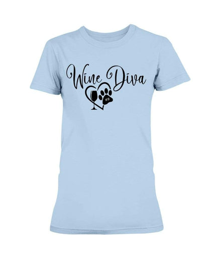 Shirts Light Blue / XS Winey Bitches Co New "Wine Diva 2" Ultra Ladies T-Shirt WineyBitchesCo