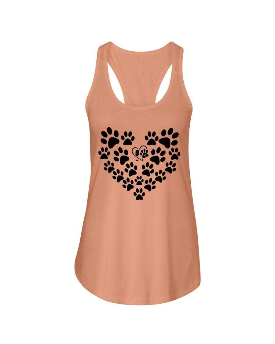 Shirts Light Orange / XS Winey Bitches Co Heart Paws (Black) Ladies Racerback Tank WineyBitchesCo