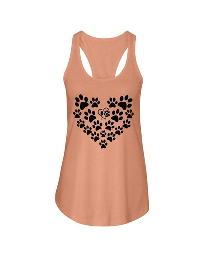 Shirts Light Orange / XS Winey Bitches Co Heart Paws (Black) Ladies Racerback Tank WineyBitchesCo
