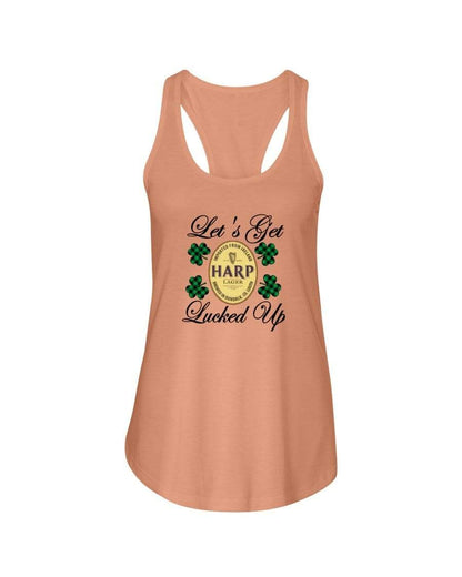 Shirts Light Orange / XS Winey Bitches Co "Let's Get Lucked Up" Harp Ladies Racerback Tank Top* WineyBitchesCo