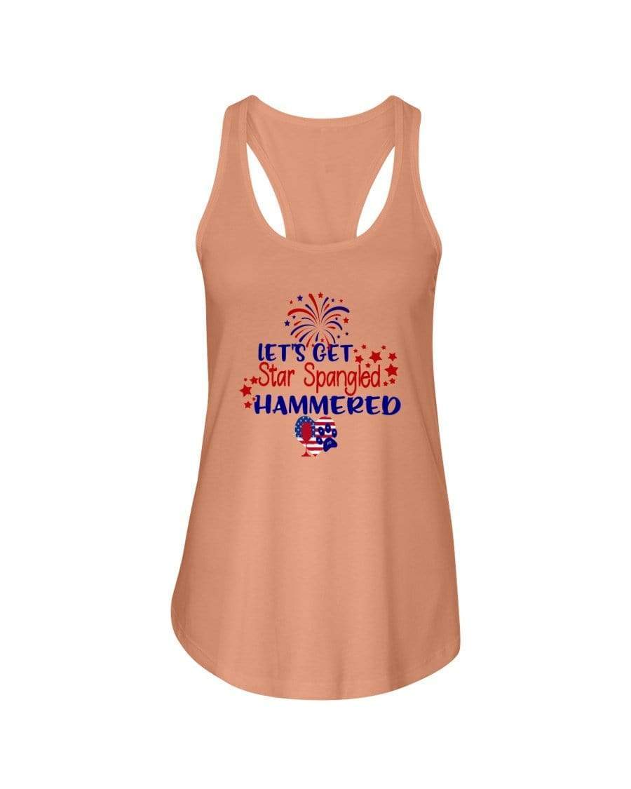 Shirts Light Orange / XS Winey Bitches Co "Let's Get Star Spangled Hammered" Ladies Racerback Tank WineyBitchesCo