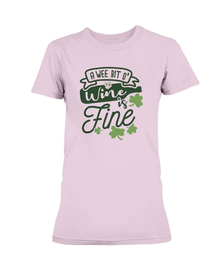 Shirts Light Pink / S Winey Bitches Co "A Wee Bit O' Wine Is Fine" Ladies Missy T-Shirt WineyBitchesCo