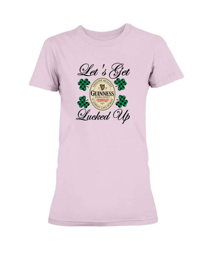 Shirts Light Pink / S Winey Bitches Co "Let's Get Lucked Up" Guinness Ladies Missy T-Shirt WineyBitchesCo