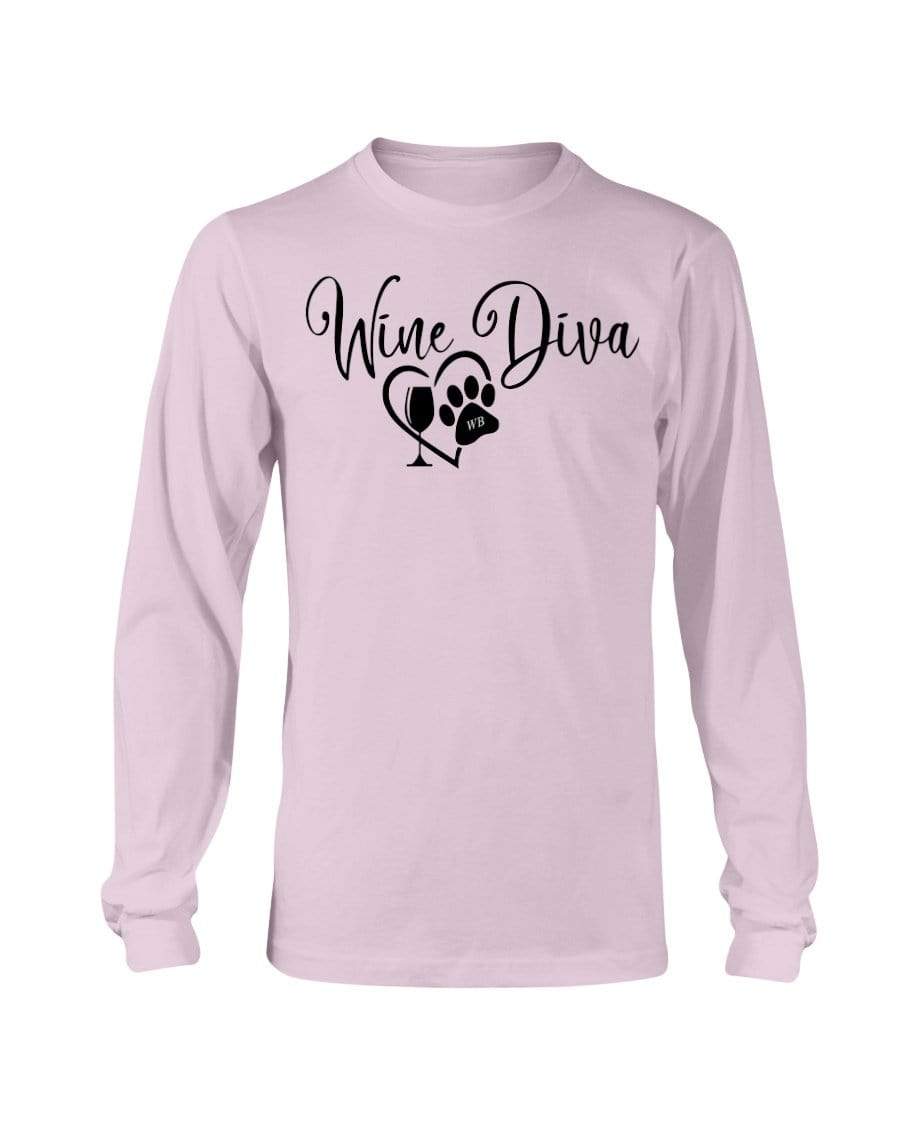 Shirts Light Pink / S Winey Bitches Co "Wine Diva 2" Long Sleeve T-Shirt WineyBitchesCo