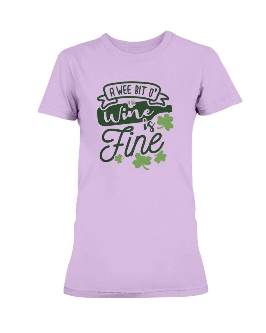 Shirts Lilac / S Winey Bitches Co "A Wee Bit O' Wine Is Fine" Ladies Missy T-Shirt WineyBitchesCo