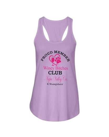 Shirts Lilac / XS Winey Bitches Club- Proud Member-Napa Valley Ca Chapter - Ladies Racerback Tank WineyBitchesCo
