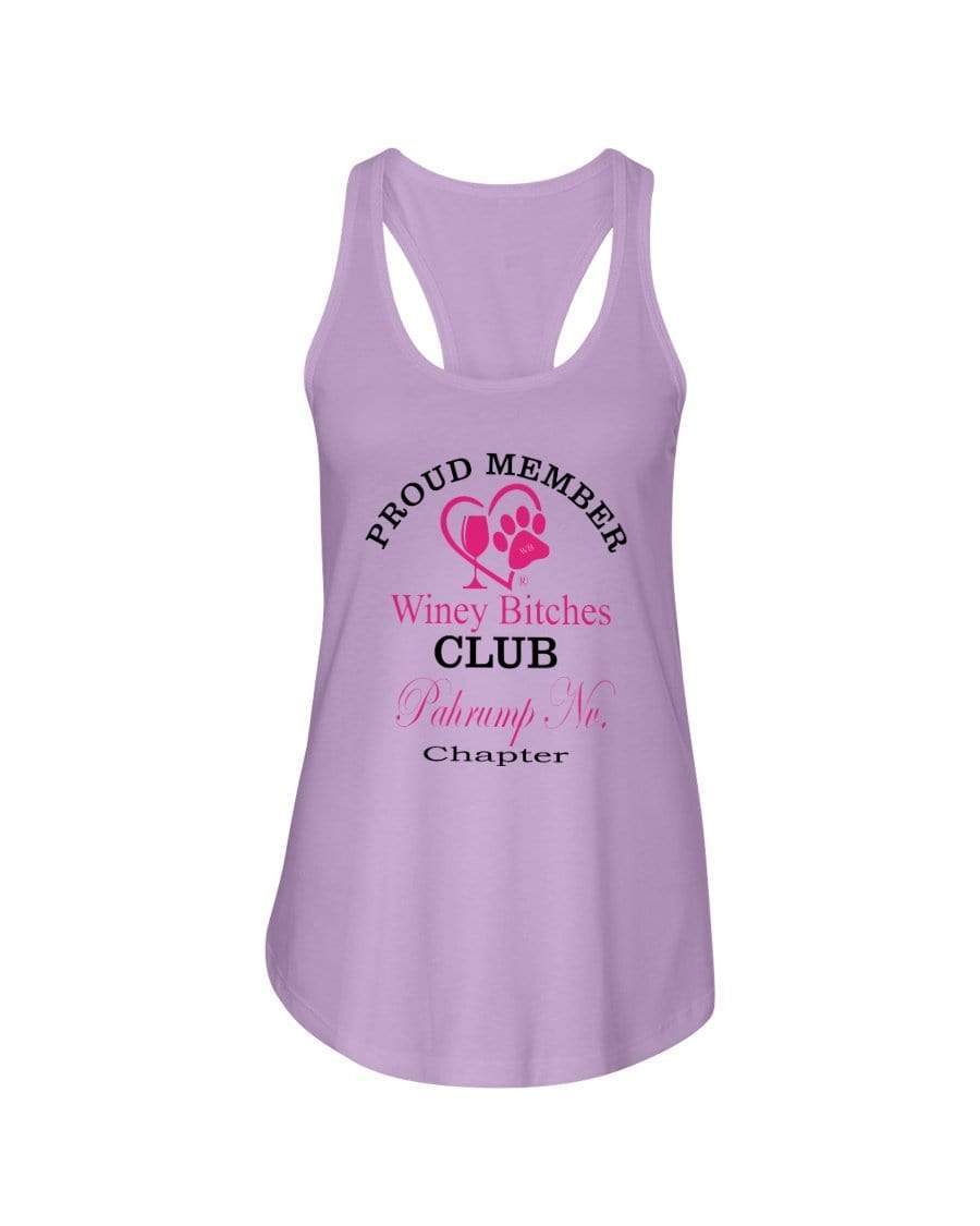 Shirts Lilac / XS Winey Bitches Club Proud Member- Pahrump Nv Chapter Ladies Racerback Tank WineyBitchesCo