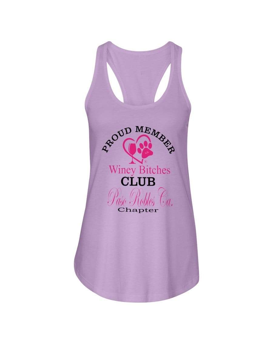 Shirts Lilac / XS Winey Bitches Club- Proud Member-Paso Robles Ca Chapter - Ladies Racerback Tank WineyBitchesCo