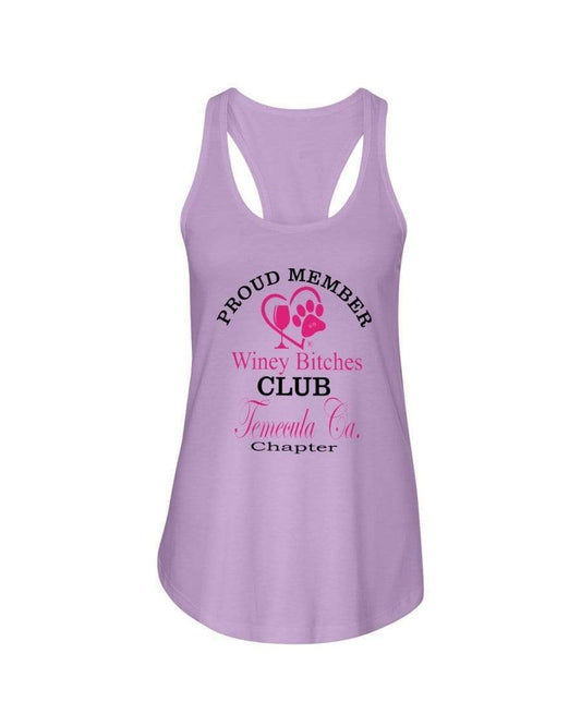 Shirts Lilac / XS Winey Bitches Club- Proud Member- Temecula Ca Chapter - Ladies Racerback Tank WineyBitchesCo