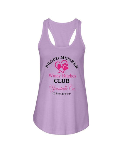 Shirts Lilac / XS Winey Bitches Club-Proud Member- Yountville Ca Chapter Ladies Racerback Tank WineyBitchesCo