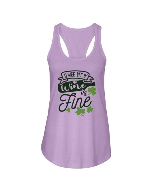 Shirts Lilac / XS Winey Bitches Co A Wee Bit O' Wine Is Fine" Ladies Racerback Tank Top* WineyBitchesCo