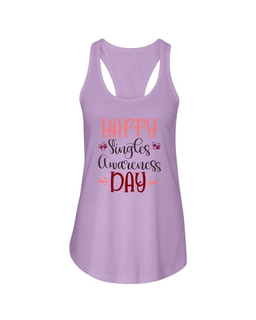 Shirts Lilac / XS Winey Bitches Co "Happy Single Awareness Day" Ladies Racerback Tank Top* WineyBitchesCo