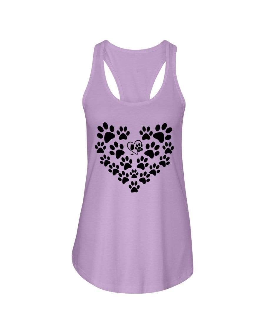 Shirts Lilac / XS Winey Bitches Co Heart Paws (Black) Ladies Racerback Tank WineyBitchesCo