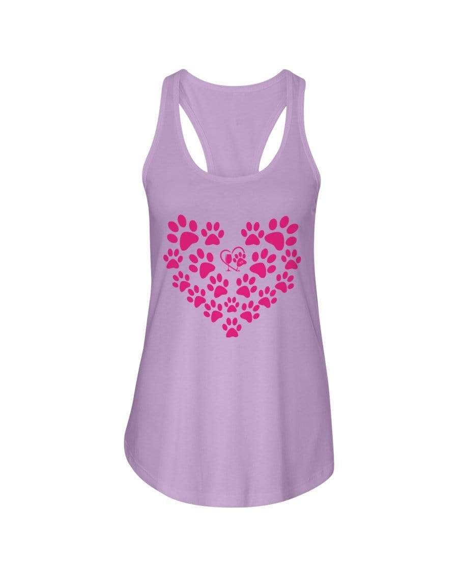 Shirts Lilac / XS Winey Bitches Co Heart Paws (Pink) Ladies Racerback Tank WineyBitchesCo