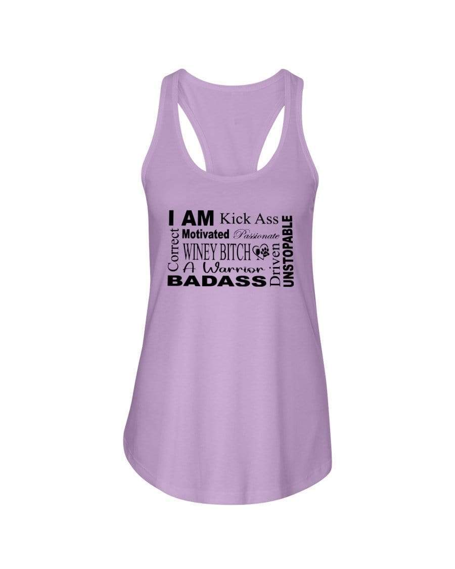 Shirts Lilac / XS Winey Bitches Co "I Am Motivated" Black Lettering-Ladies Racerback Tank WineyBitchesCo