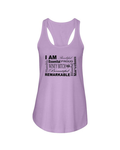 Shirts Lilac / XS Winey Bitches Co "I Am Proud" Black Lettering- Ladies Racerback Tank WineyBitchesCo