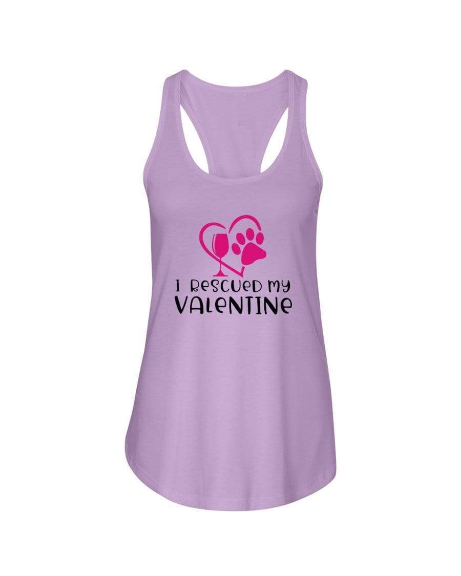 Shirts Lilac / XS Winey Bitches Co "I Rescued My Valentine" Ladies Racerback Tank Top* WineyBitchesCo